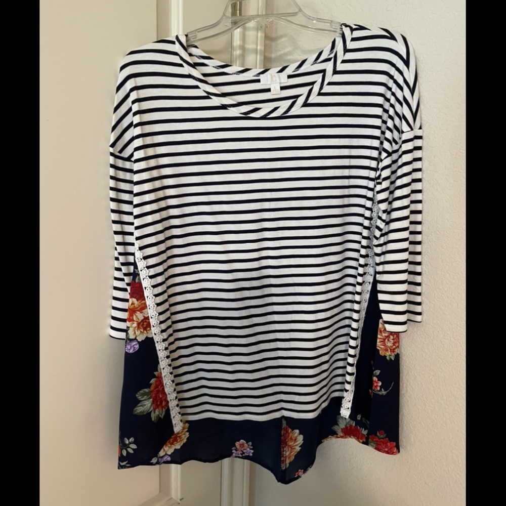 Stripe and floral top